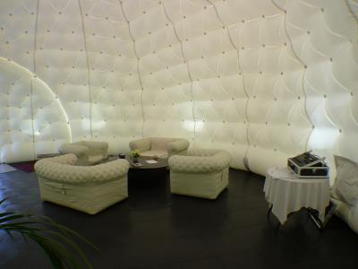 Inside view of the aiRdome tent