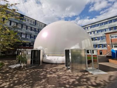 Our infinityDome with 360-degree projection in another exterior view.